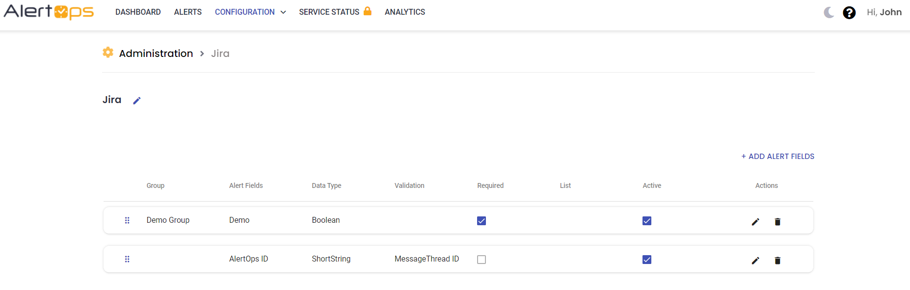 Import Alert List Custom Alert Fields